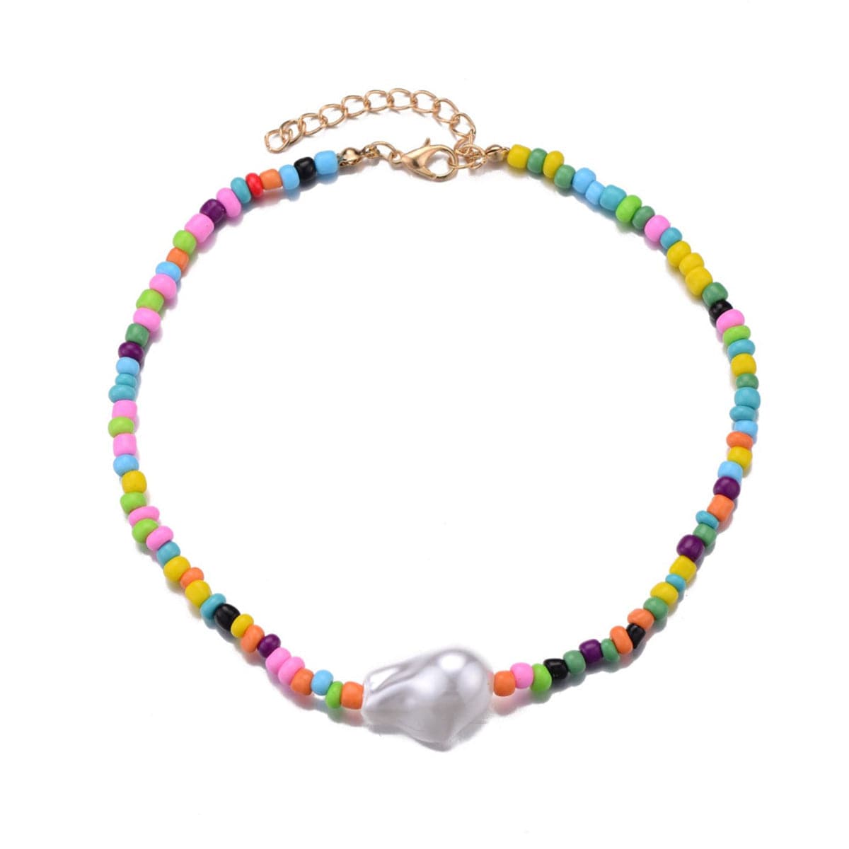 Howlite & Pearl 18k Gold-Plated Bead Necklace