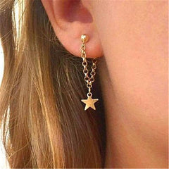 18K Gold-Plated Cable Chain Star Ear Jackets