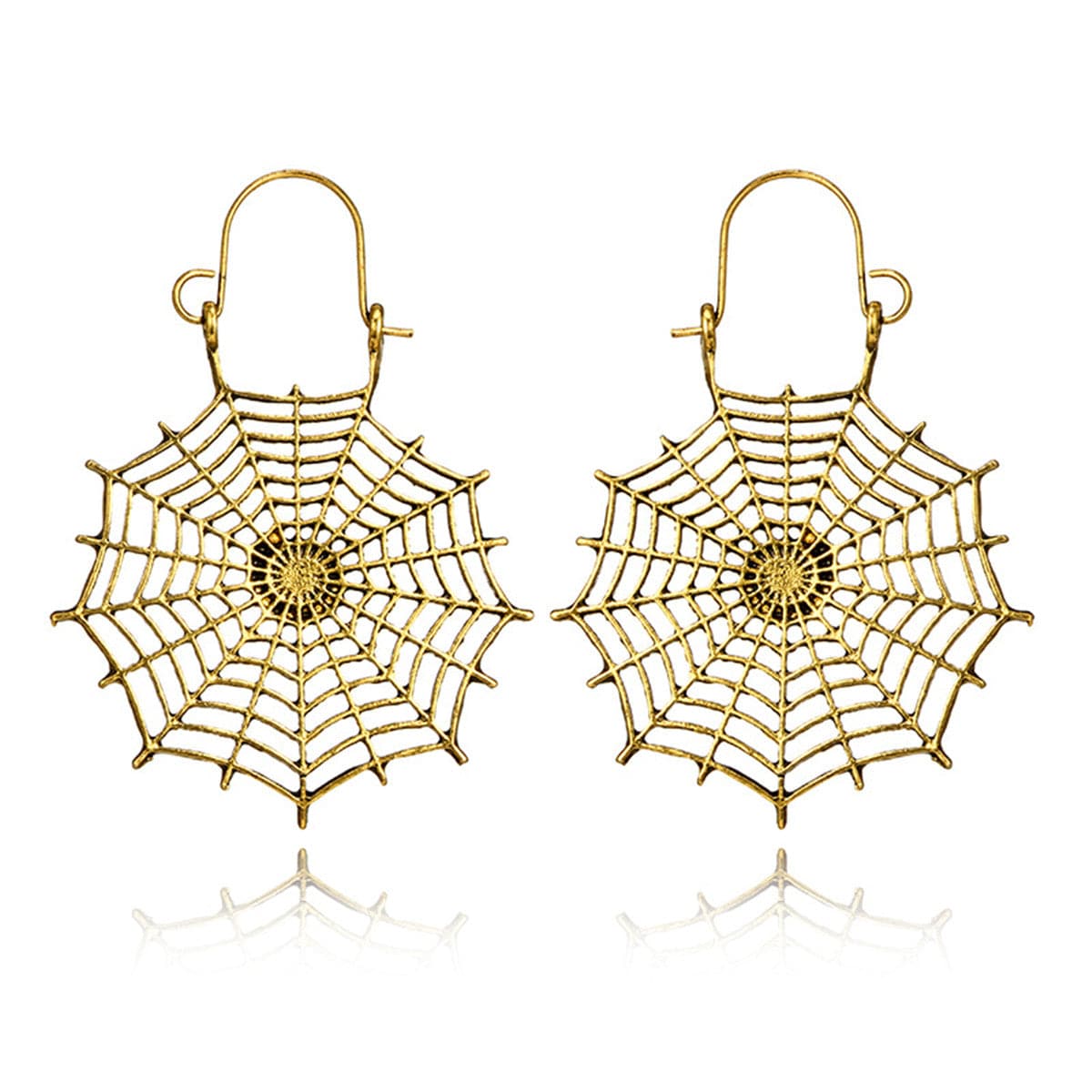 18K Gold-Plated Cobweb Drop Earrings