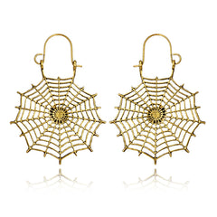 18K Gold-Plated Cobweb Drop Earrings