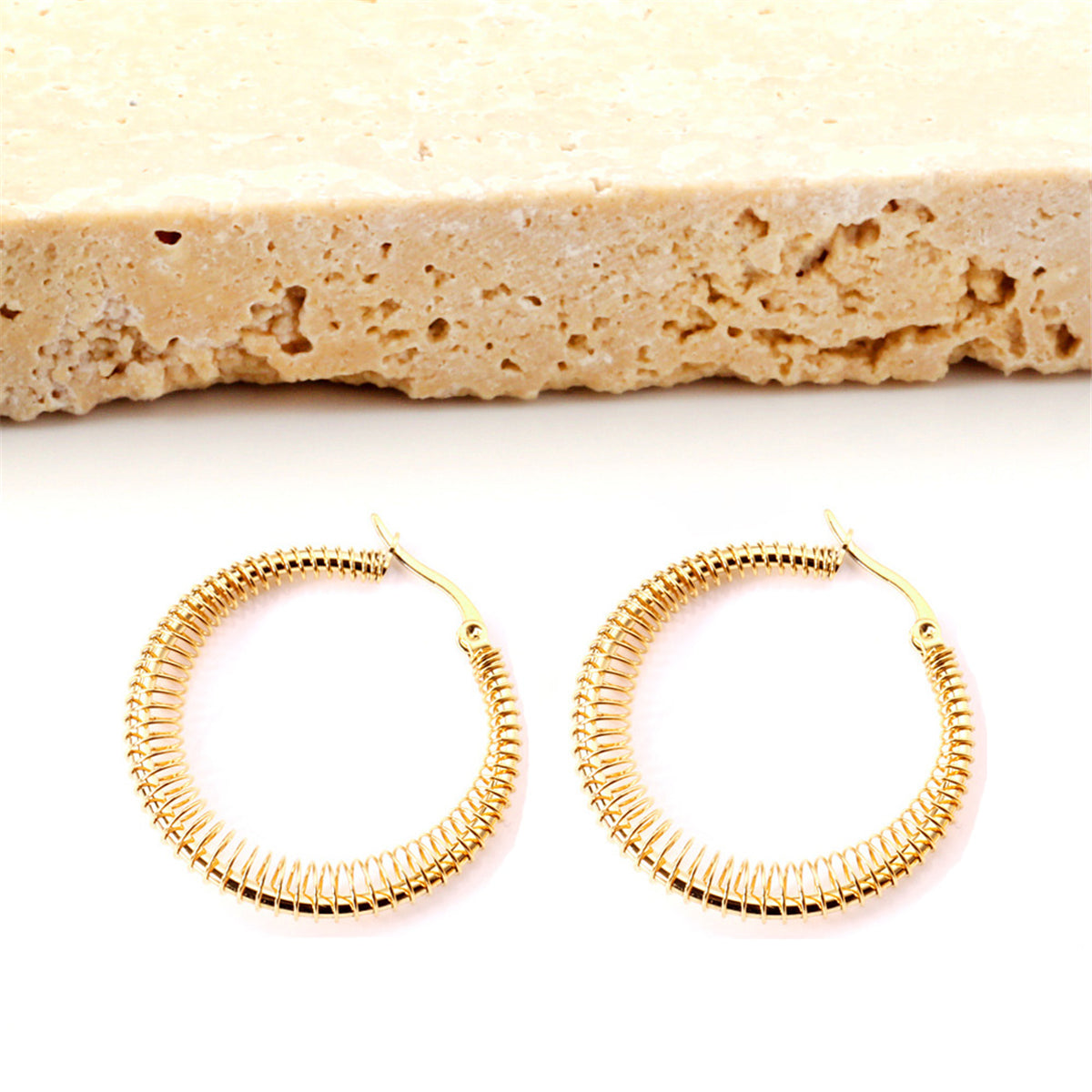 18K Gold-Plated Twine Hoop Earrings