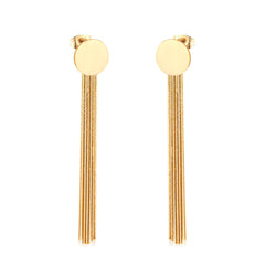 18K Gold-Plated Round Tassel Drop Earrings