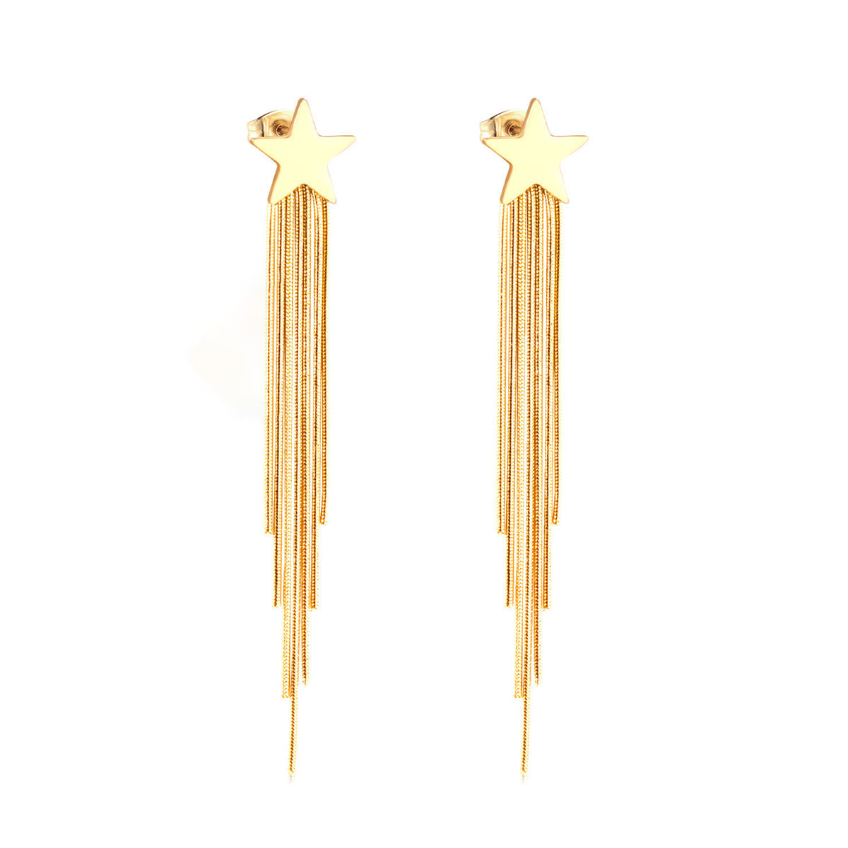 18K Gold-Plated Star Tassel Drop Earrings