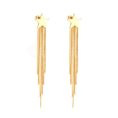 18K Gold-Plated Star Tassel Drop Earrings