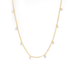 Cubic Zirconia & 18K Gold-Plated Round Station Necklace
