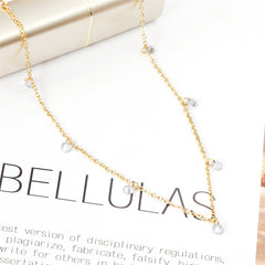 Cubic Zirconia & 18K Gold-Plated Round Station Necklace