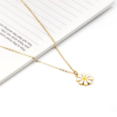 Yellow Enamel & 18K Gold-Plated Mum Pendant Necklace