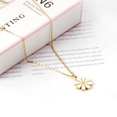 Yellow Enamel & 18K Gold-Plated Mum Pendant Necklace