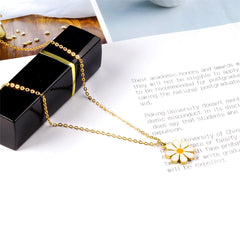 Yellow Enamel & 18K Gold-Plated Mum Pendant Necklace