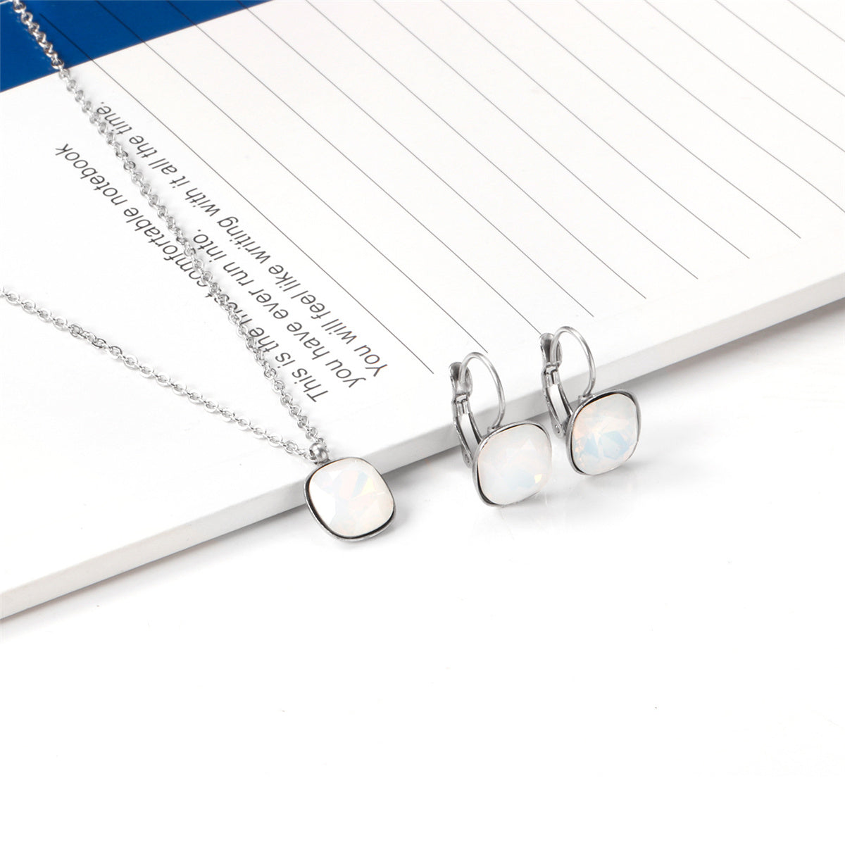 Crystal and Silver-Plated Square Huggie Earring Set, silver huggie earrings, everyday style, side view