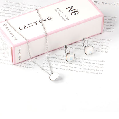 Crystal and Silver-Plated Square Huggie Earring Set, silver huggie earrings, everyday style, detail close-up