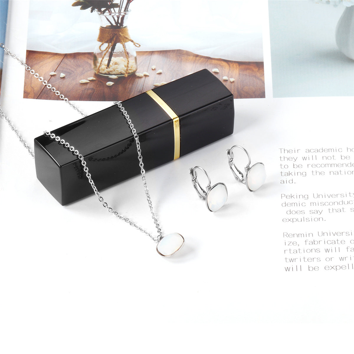 Crystal and Silver-Plated Square Huggie Earring Set, silver huggie earrings, everyday style, lifestyle look