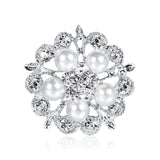 Cubic Zirconia & Pearl Botany Brooch