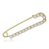 Imitation Pearl & 18k Gold-Plated Pin Brooch