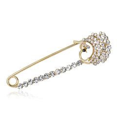 Cubic Zirconia & 18K Gold-Plated Pin Brooch