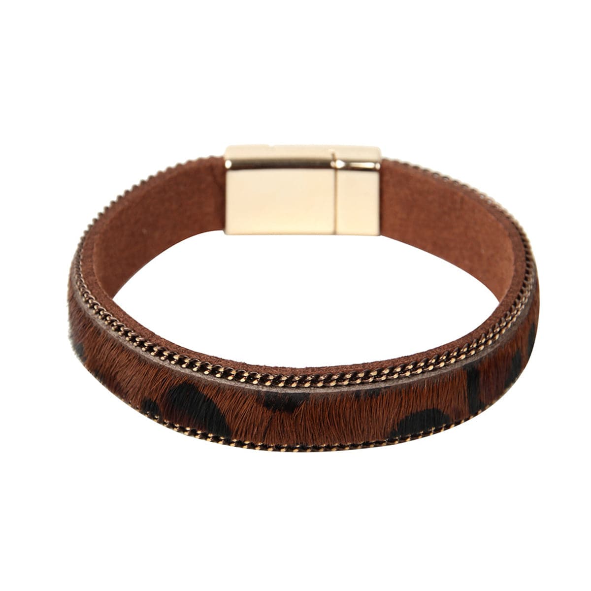 Dark Brown Leopard Belt 0.5'' Bracelet