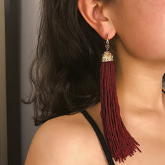 Red Polyster & 18K Gold-Plated Tassel Drop Earrings