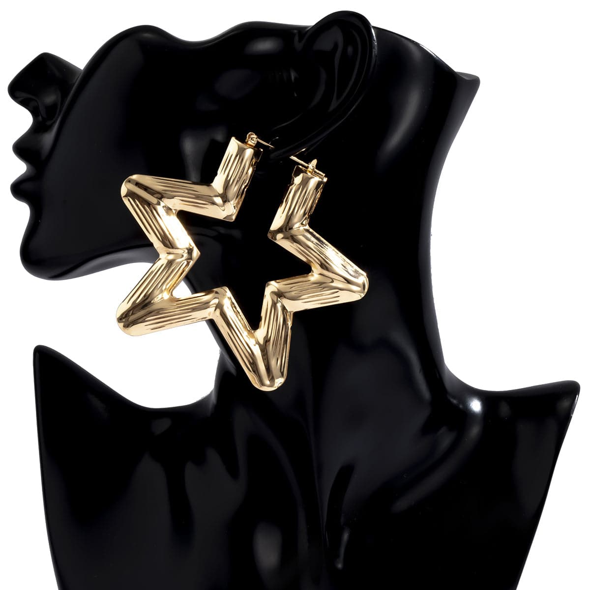 18K Gold-Plated Star Hoop Earrings