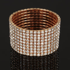 Cubic Zirconia & 18K Gold-Plated Stretch Bracelet
