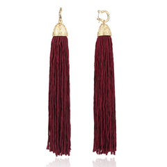 Red Polyster & 18K Gold-Plated Tassel Drop Earrings
