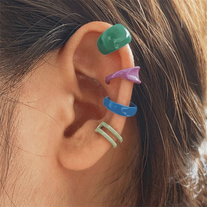 Blue Ear Cuff Set, stud earrings for women, everyday style, detail close-up