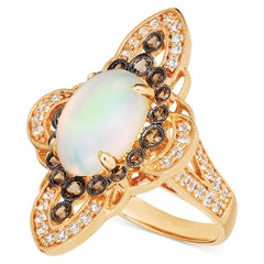 Opal & Crystal Floral Ring - streetregion