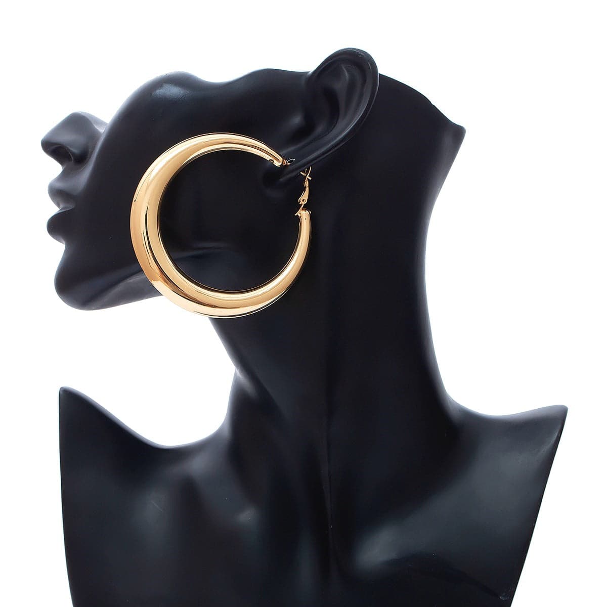 18K Gold-Plated Smooth Hoop Earrings, botanical inspired, front view