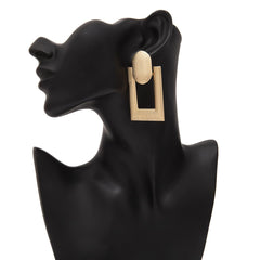18K Gold-Plated Open Rectangle Drop Earrings