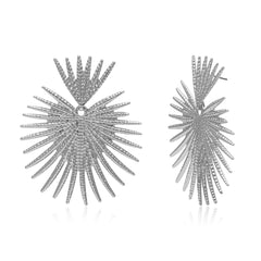 Silver-Plated Spiked Heart Drop Earrings