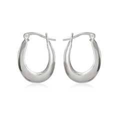 Silver-Plated Graduated Hoop Earrings