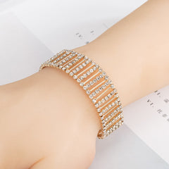 Cubic Zirconia & 18K Gold-Plated Prong Bracelet