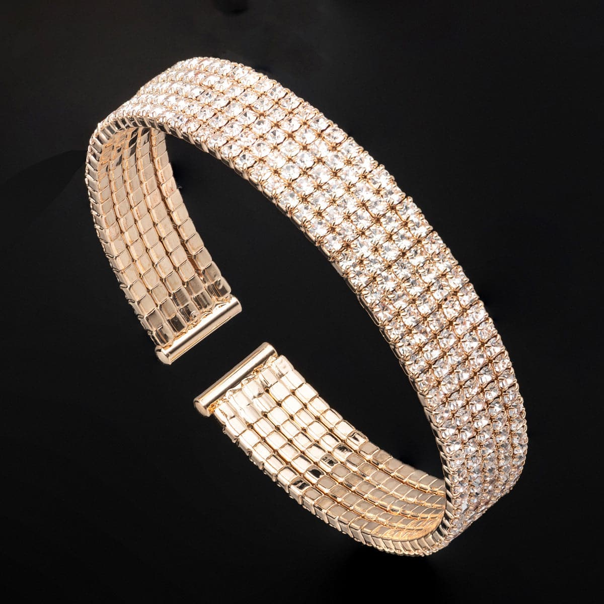 Cubic Zirconia & 18K Gold-Plated Pavé Cuff