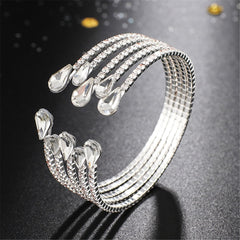 Cubic Zirconia & Crystal Teardrop Layered Cuff