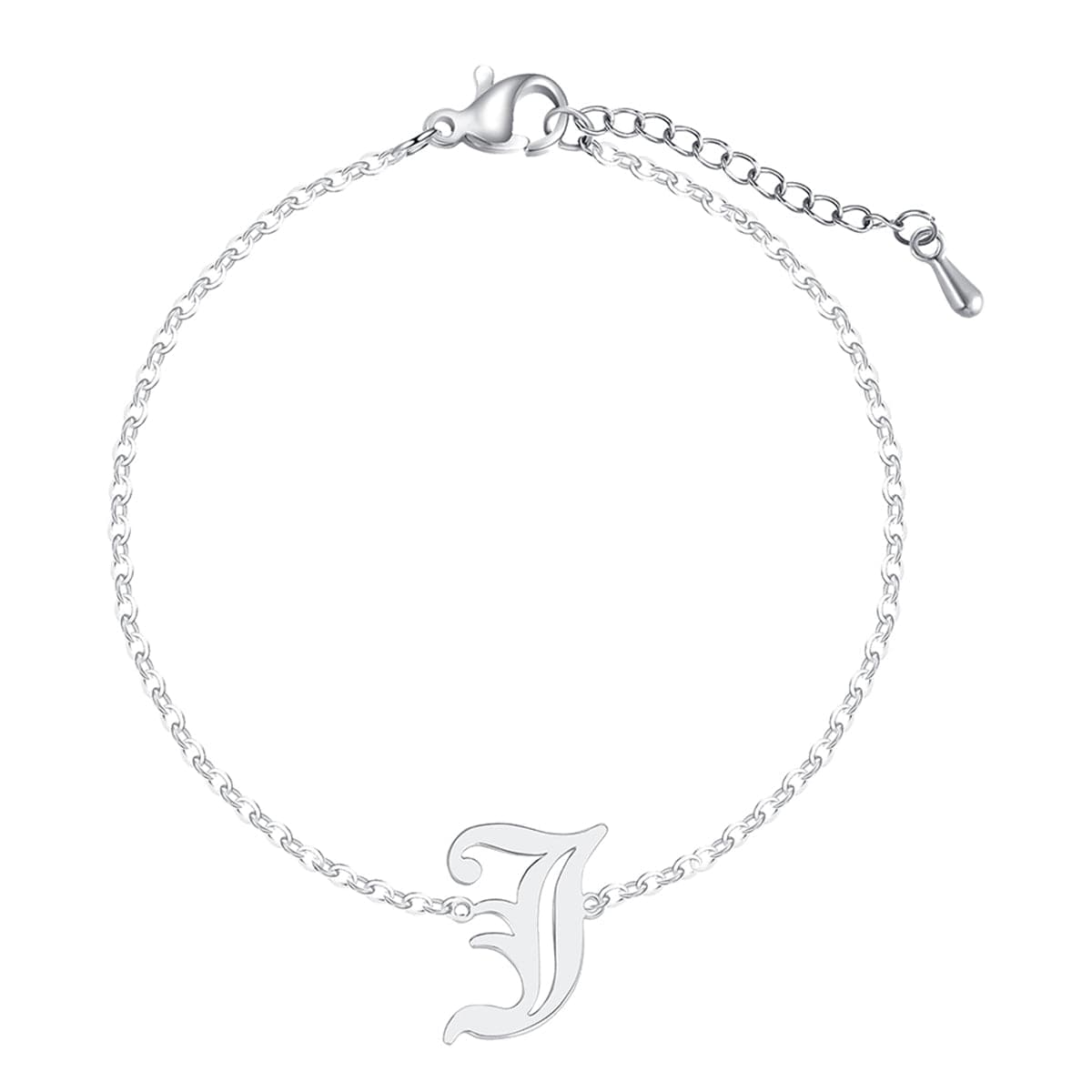 Silver-Plated Old English 'J' Charm Bracelet