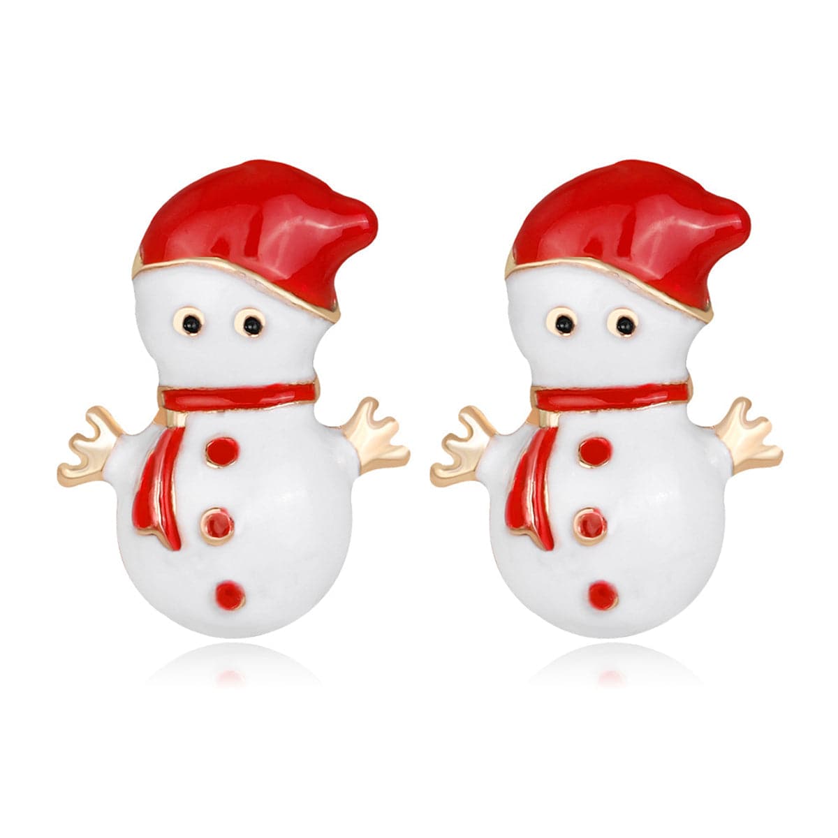 White and Bundled Snowman Stud Earrings, stud earrings for women, botanical inspired, side view