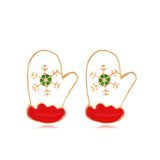 Red & 18k Gold-Plated Mittens Stud Earrings