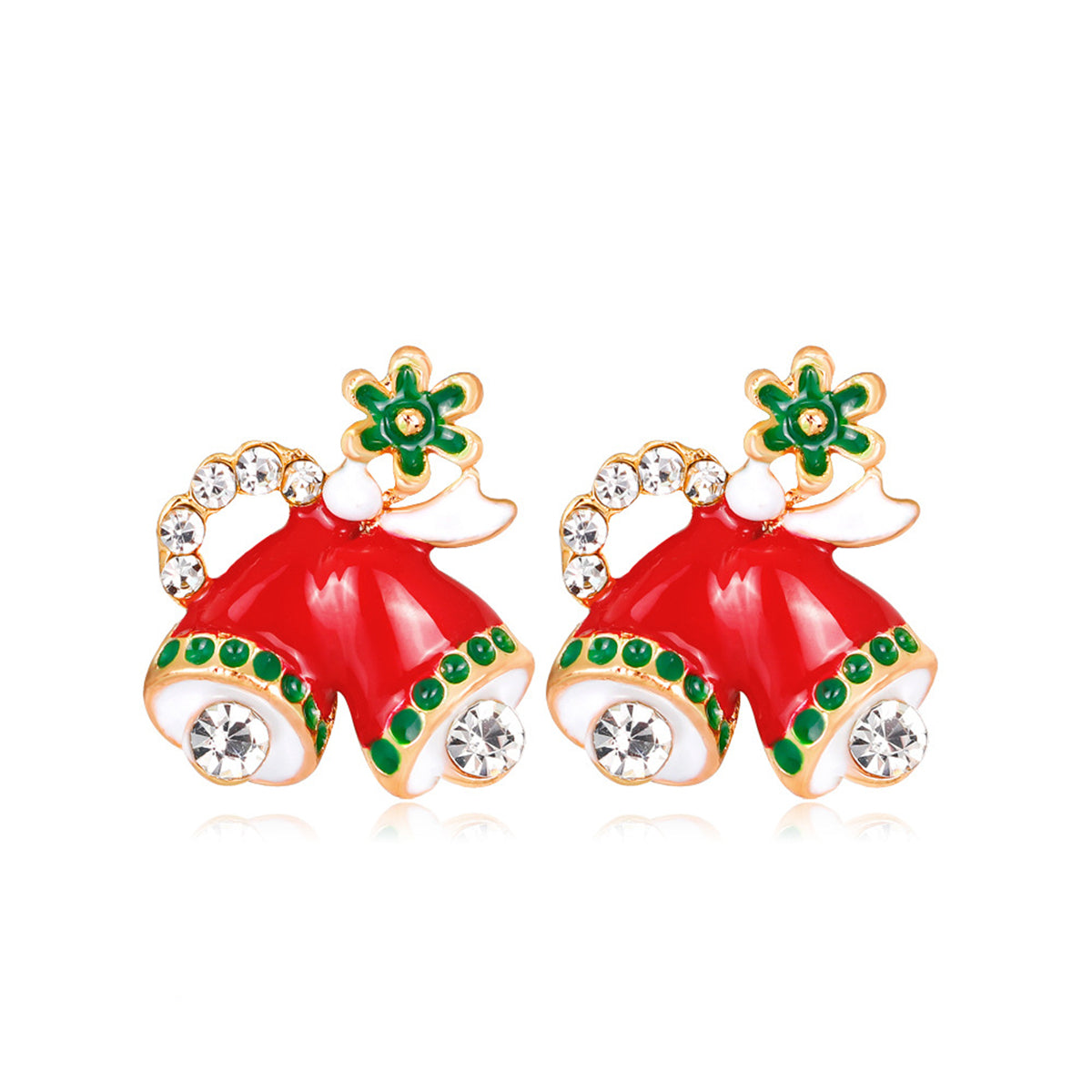 Cubic Zirconia & 18K Gold-Plated Botany Bell Stud Earrings