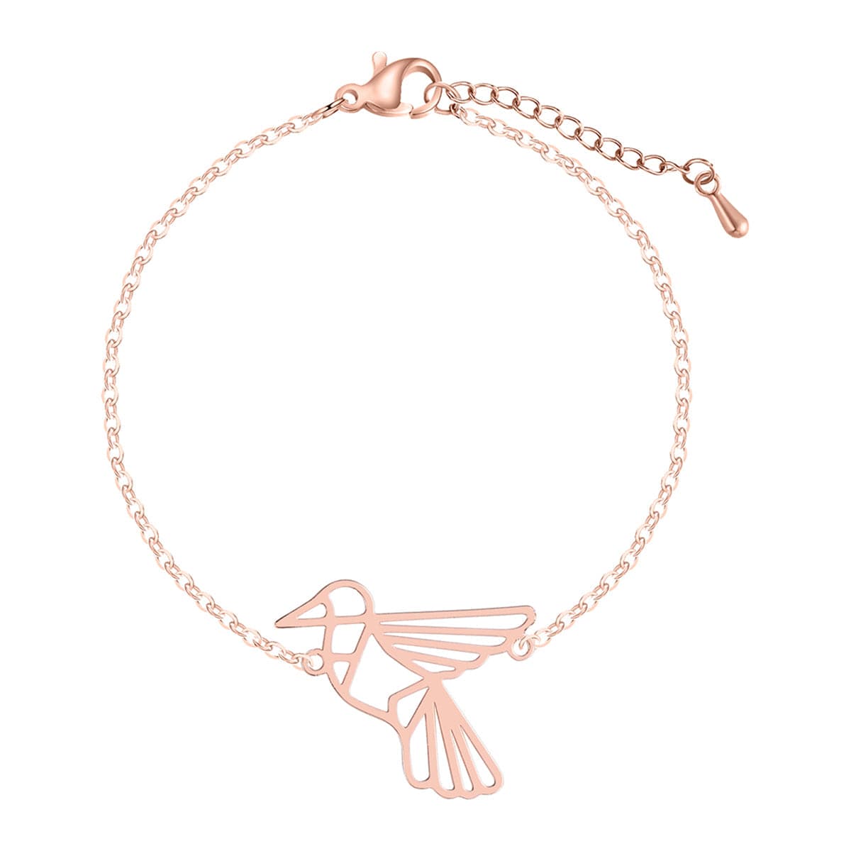 18K Rose Gold-Plated Open Bird Charm Bracelet