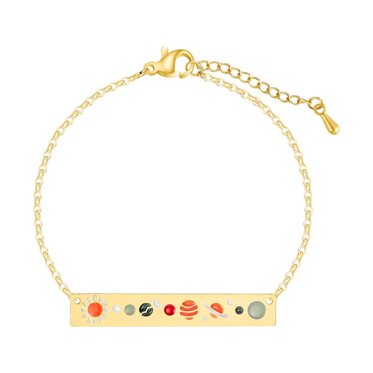 Orange & Gold-Plated Celestial ID Bracelet