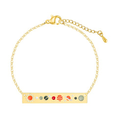 Orange & Gold-Plated Celestial ID Bracelet