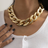 Goldtone Curb Chain Choker Necklace