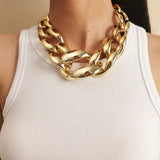 18K Gold-Plated Thick Knot Choker Necklace