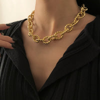 Goldtone Twist Chain Link Choker