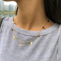 18K Gold-Plated Key Lock Station Choker Necklace