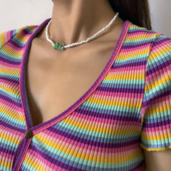 Green Howlite Double Mum Choker