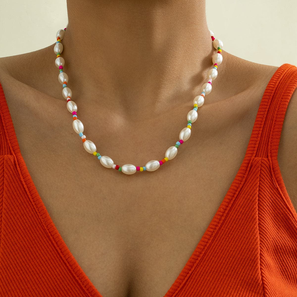 Multicolor Howlite & Pearl 18K Gold-Plated Beaded Necklace