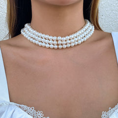 Pearl & 18K Gold-Plated Layered Choker Necklace