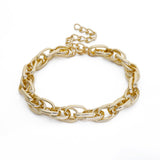 18K Gold-Plated Interlocked Chain Choker Necklace
