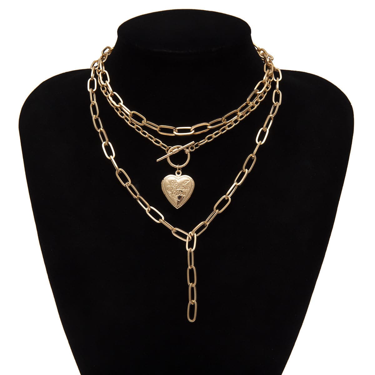 18K Gold-Plated Heart Pendant Necklace, gold pendant necklace for women, botanical inspired, lifestyle look