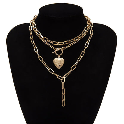 18K Gold-Plated Heart Pendant Necklace, gold pendant necklace for women, botanical inspired, lifestyle look